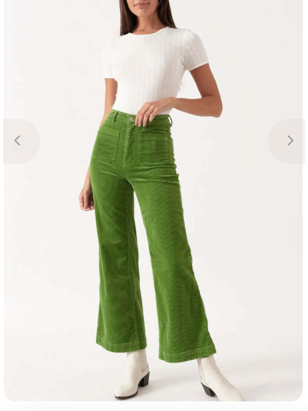 ROLLA'S Bright Green Corduroy Sailor Pants with Patch Pockets